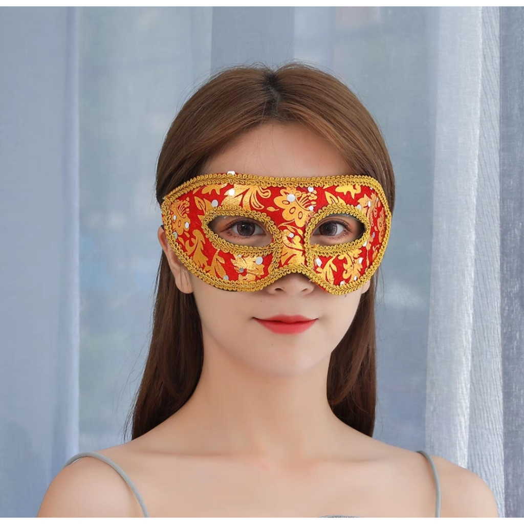 Women's Men Masked Mask Venetian Style Velvet Masquerade | Shopee ...