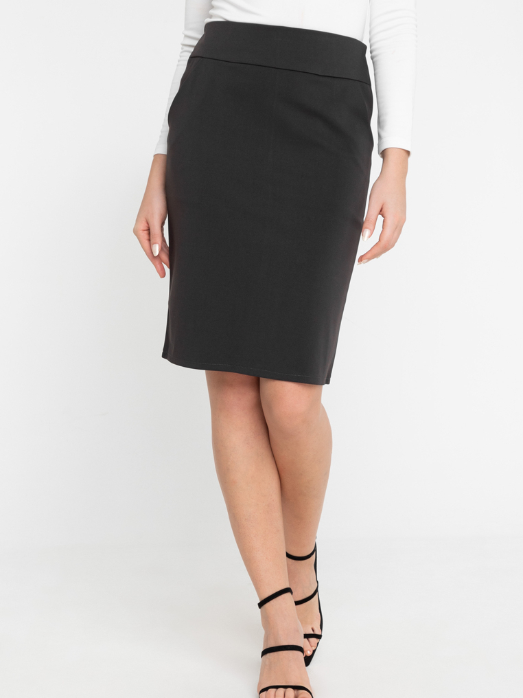 Badomoda TOOTSIE Thick Waistband Pencil Skirt with Slant Pocket and