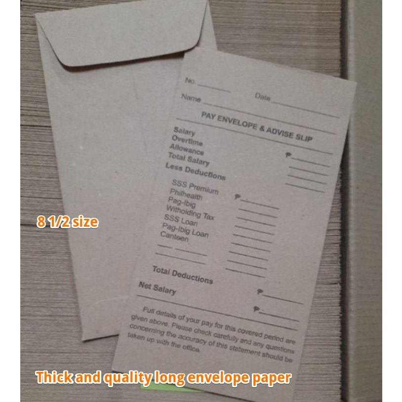 Payslip Long Envelope Sold per 10 pieces Shopee Philippines