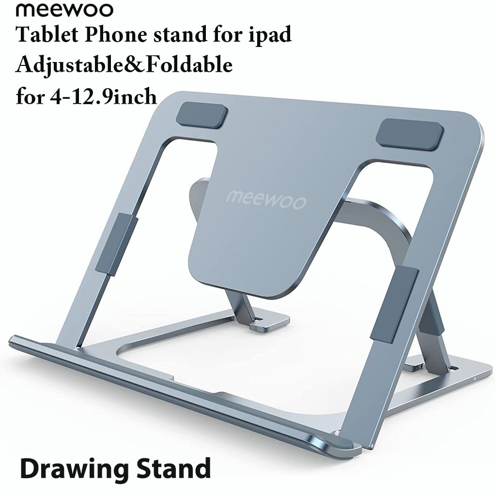 Meewoo Tablet Stand Phone Holder Adjustable Folding Portable Universal ...