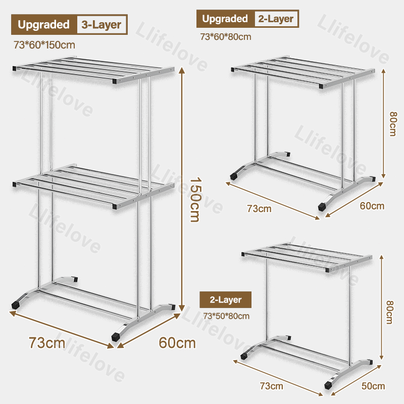 【Ready Stock】Multifunction Drying Rack Towel Hanger Rack Stainless