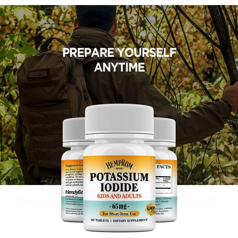 Potassium Iodide Tablets 65mg Iodine Supplements for Kids and Adults