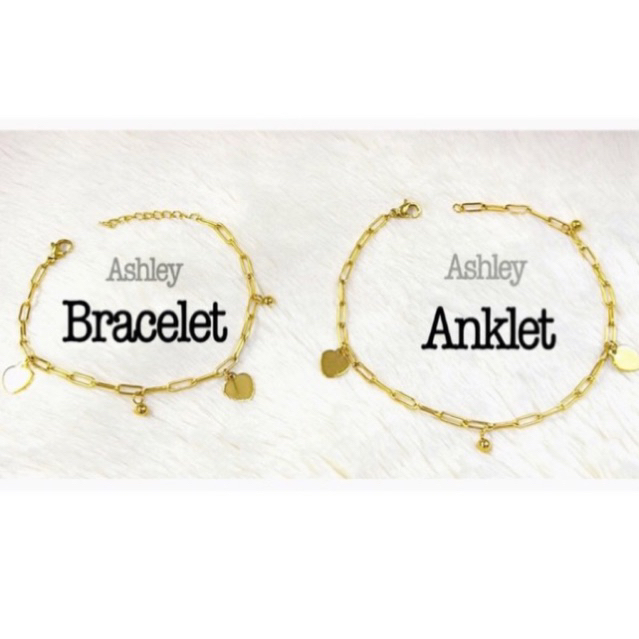 Stainless Design PaperClip Anklet Bracelet Palawit Heart Butterfly