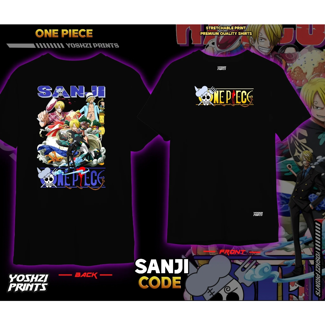 One Piece Sanji Soba Mask Anime Shirt Colors White & Black | Shopee ...