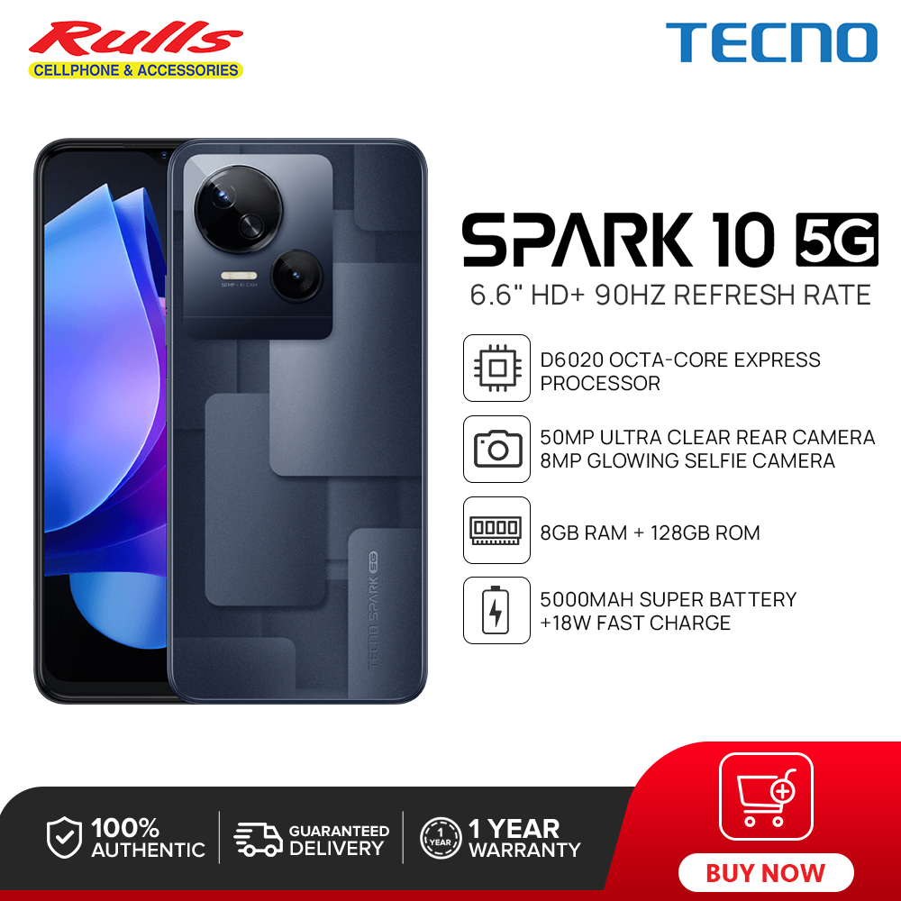 Tecno Spark 10 5G Smartphone | 8GB RAM + 128GB ROM | D6020 Octa-Core ...