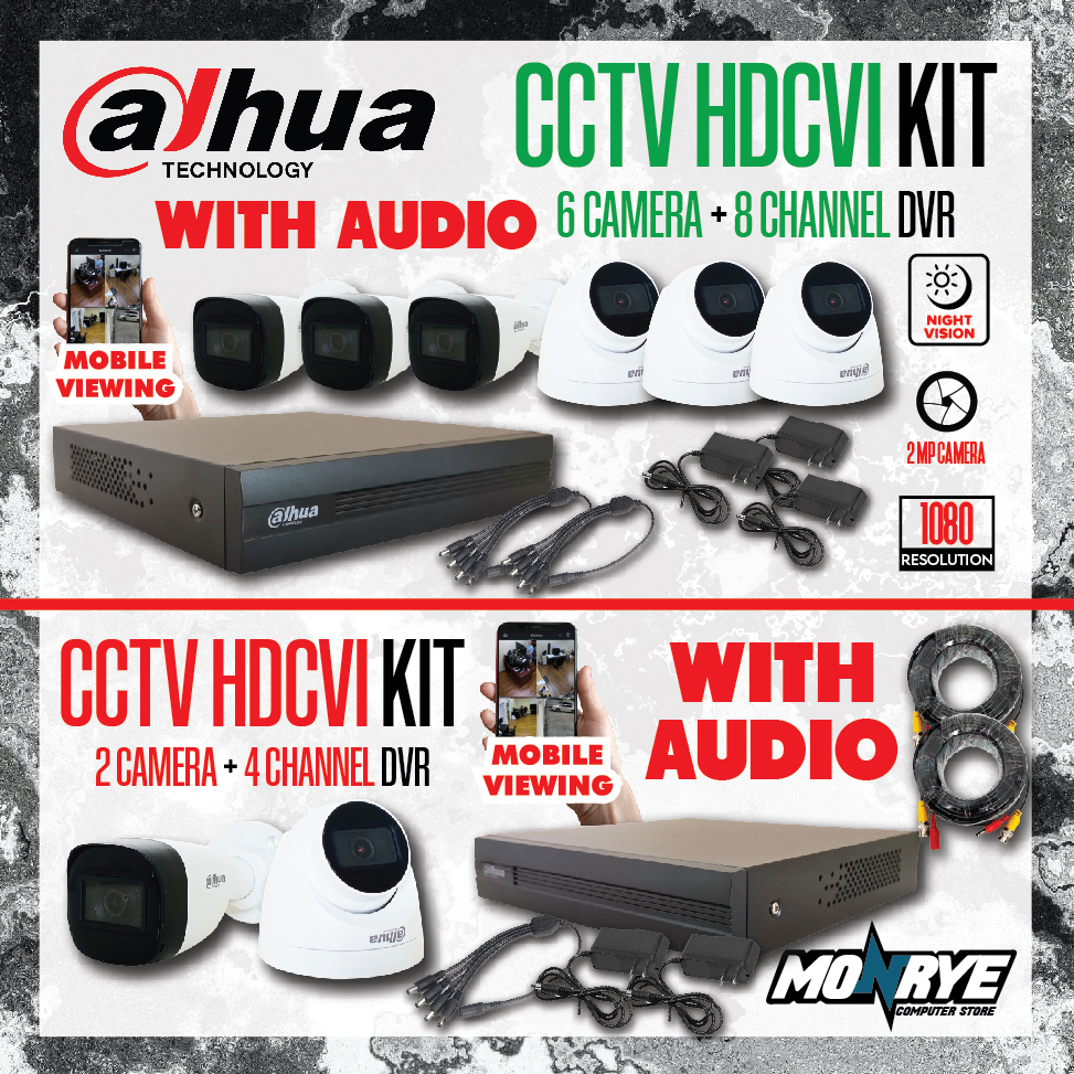 DAHUA CCTV WITH AUDIO HDCVI KIT BRAND NEW / 8 Channel+6 Camera / 4