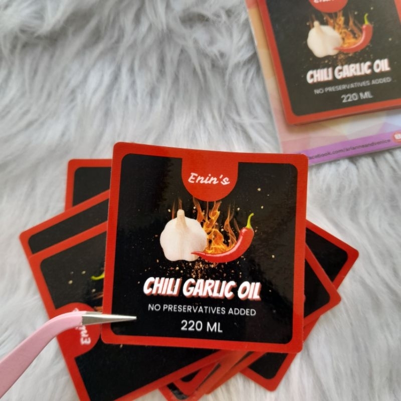 Customized Chili Garlic Oil Sticker Labels Sticker Business Logo Stickers Shopee Philippines 5769