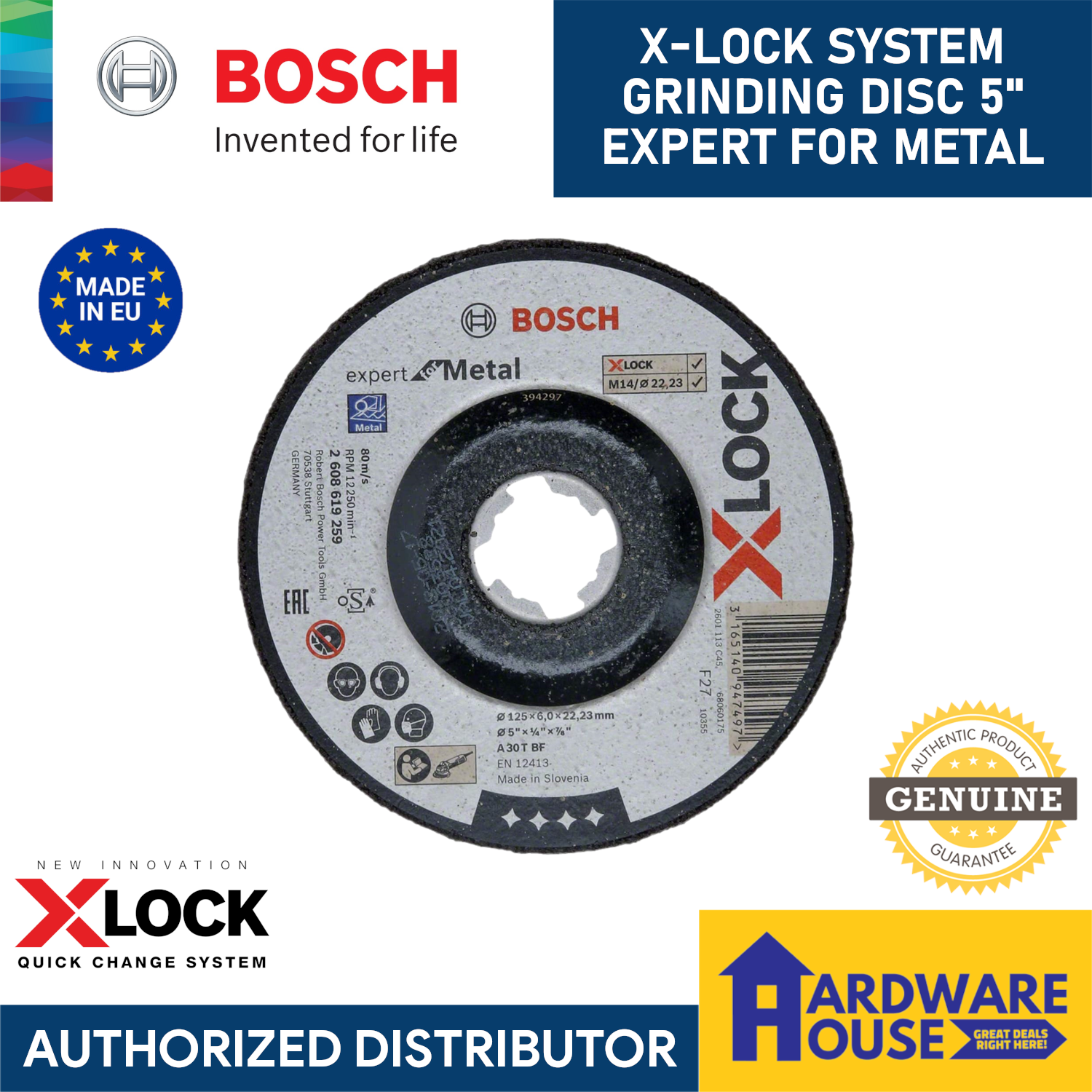 ORIGINAL BOSCH XLock Grinding Disc Expert for Metal Steel Xlock Angle