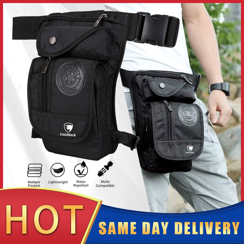 Men's nylon waterproof leg bag waist bag Men's outdoor sports chest bag