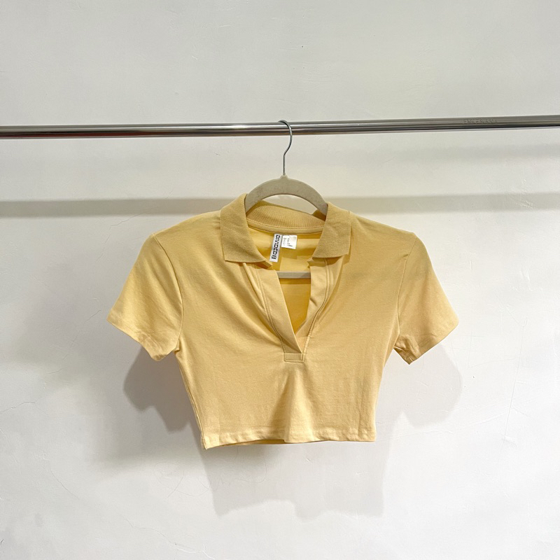 H&m yellow crop top online