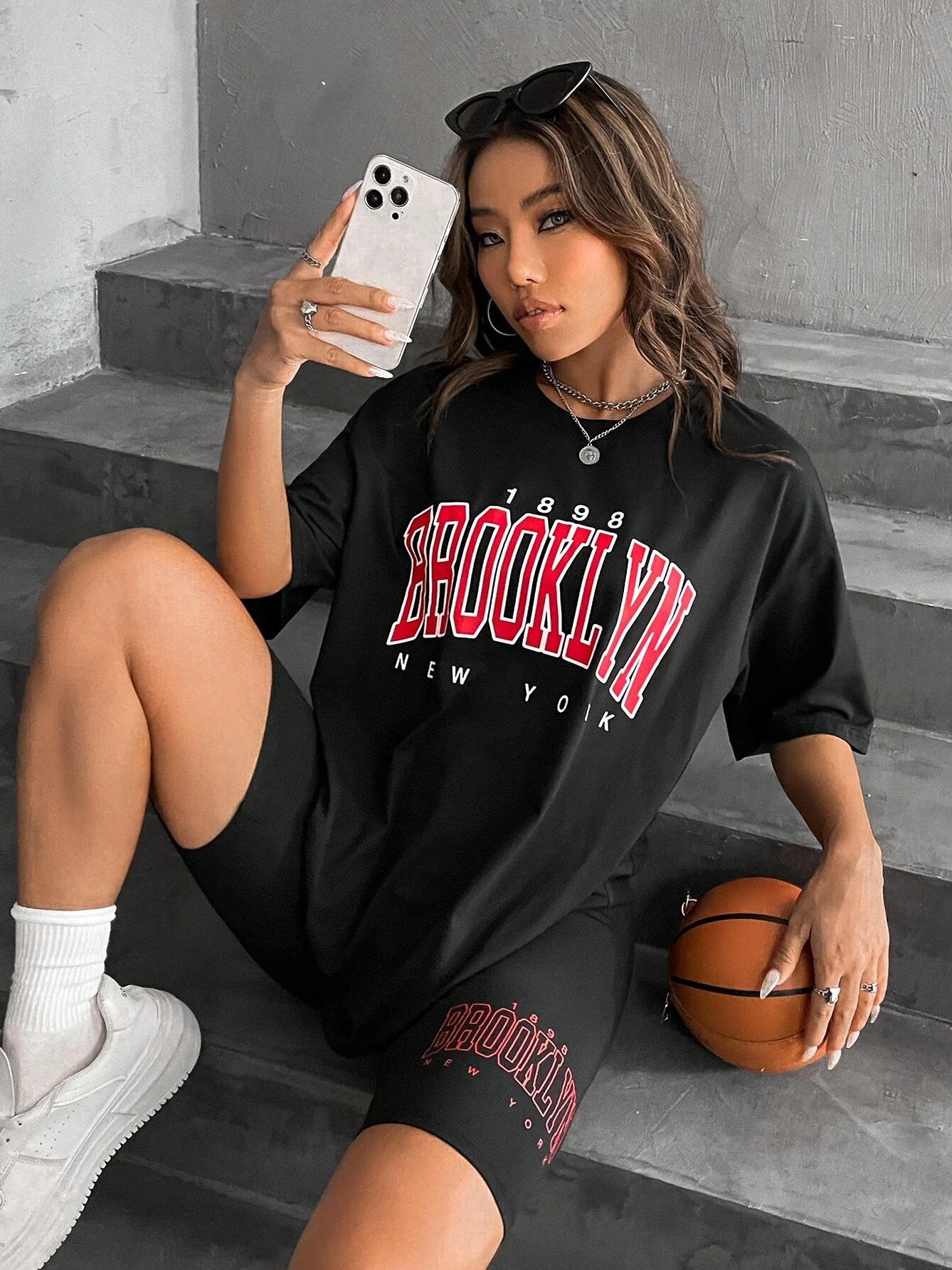 Oversized T Shirt Terno Cycling Biker Shorts for Women Coordinates Tee Shopee Philippines