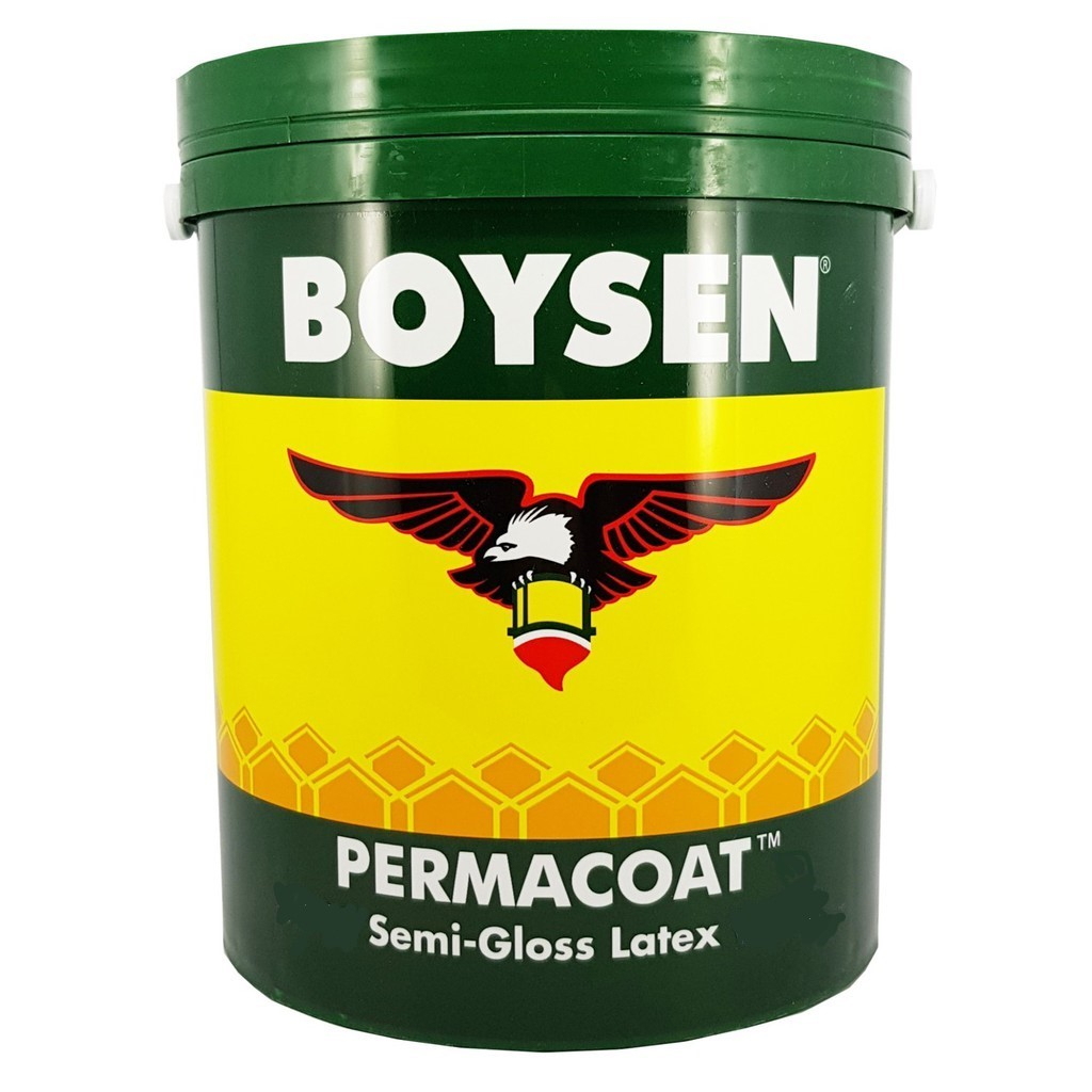 Boysen Permacoat Semi-Gloss Latex B-7501 Tulle White 16 Liters | Shopee ...