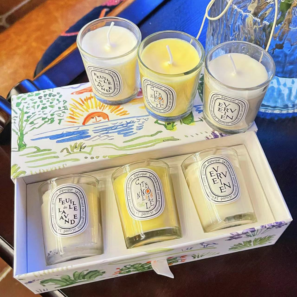 Diptyque incense candles 75g * 3 perfume gift box birthday gift, 12
