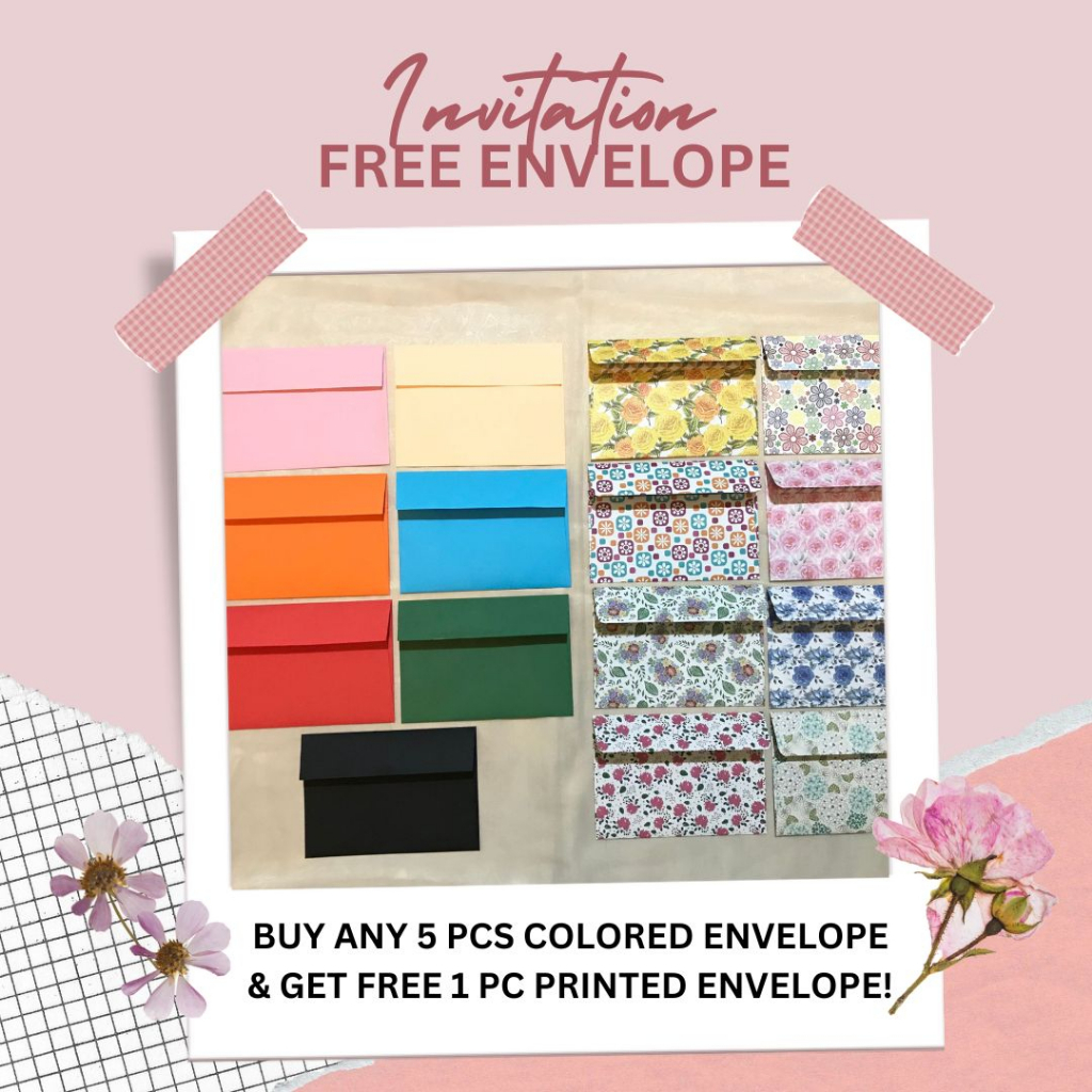 5 PCS COLORED FLAP ENVELOPE (FOR GIRLS) | Shopee Philippines