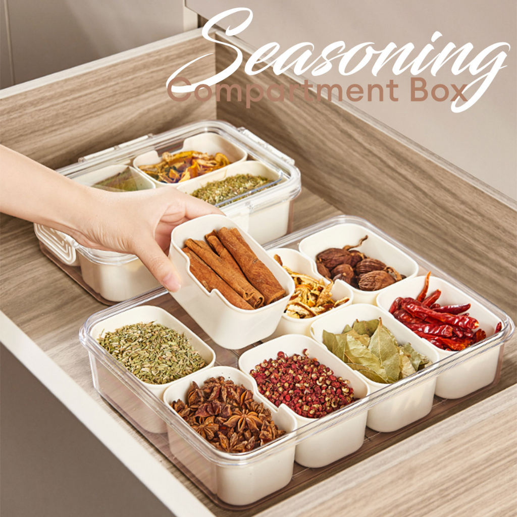 LOCAUPIN Meal Prep Seasoning Container Snack Tray Compartment Food ...