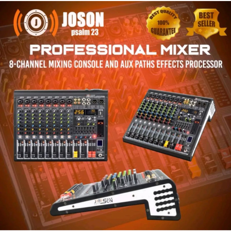 Joson Spider 8 Channel Professional Audio Mixer with +46V Phantom Power