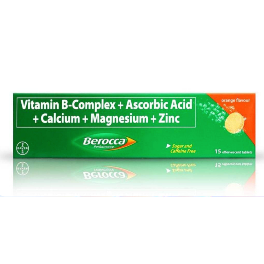 Berocca Orange Flavor (15 Effervescent Tablets) Multivitamins and