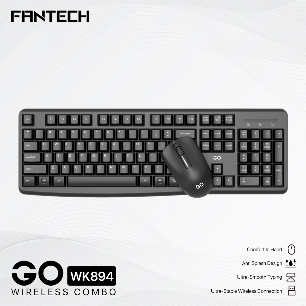 Fantech Go WK894 Wireless Combo Keyboard & Mouse w/ Ultra Stable ...