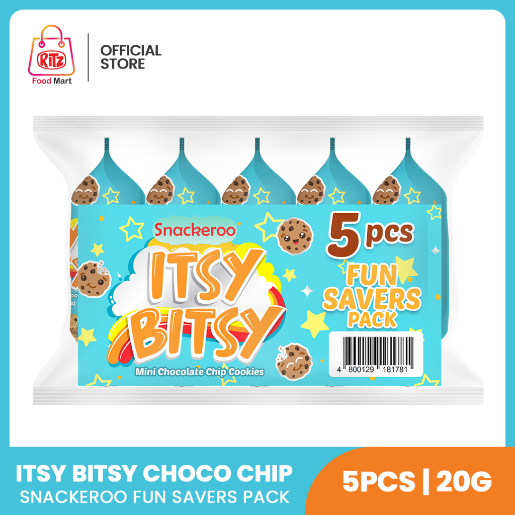 Snackeroo Itsy Bitsy Mini Chocolate Chip Cookies Fun Savers Pack - 5 ...
