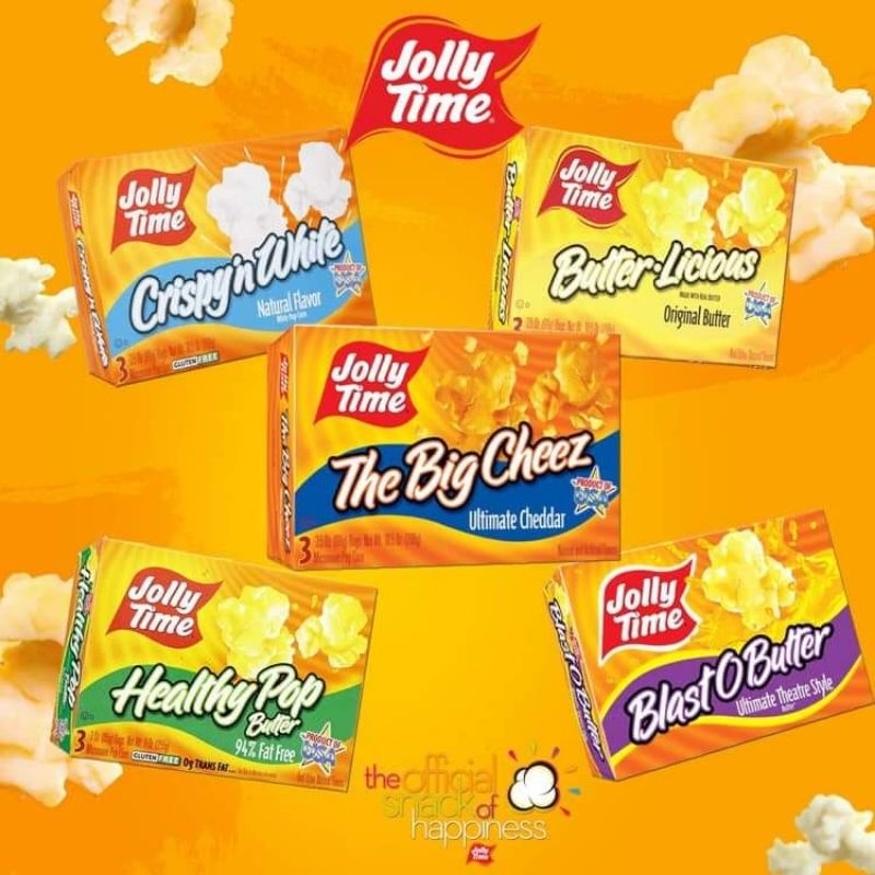 ♥️ JOLLY TIME Microwaveable Popcorn (3 bags/box) (6 variants) Shopee