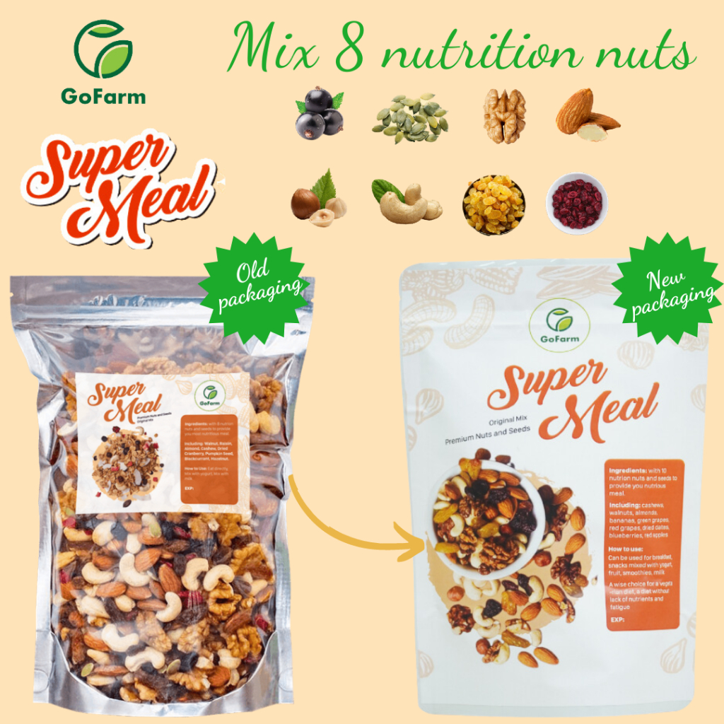 Go Farm Super meal granola mixed nuts and dried fruits trail mix