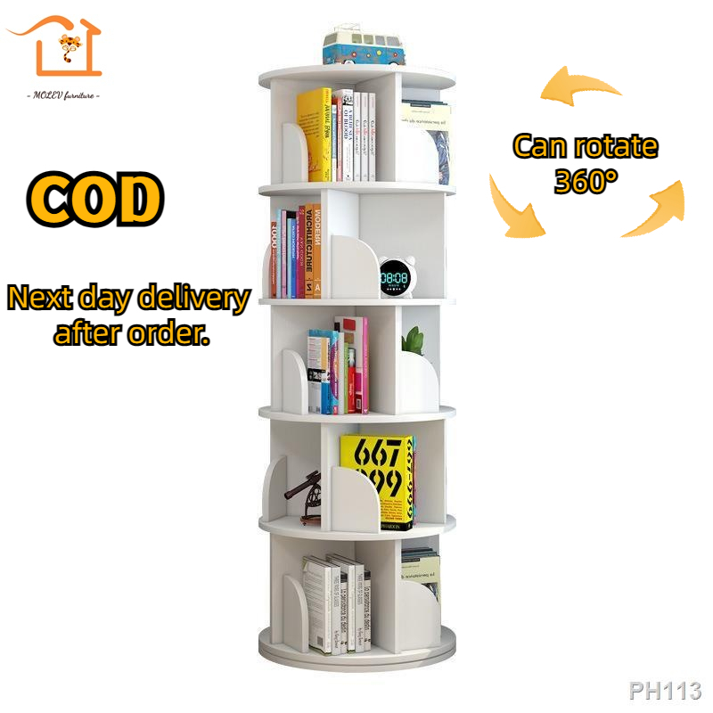 3/5/6Layer Rotating book shelf organizer childrens picture book stand ...