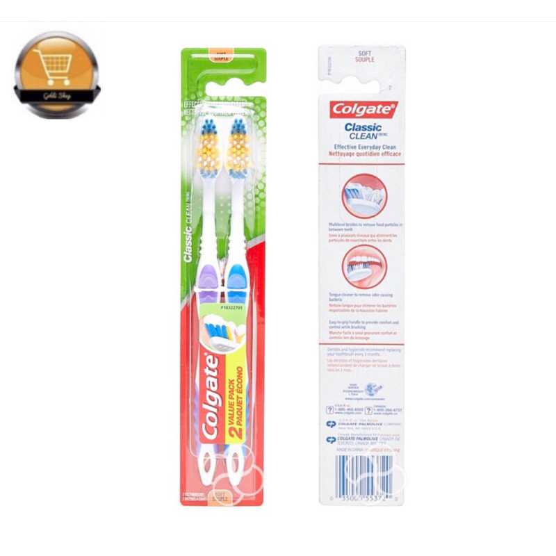 Colgate Classic Clean Soft Toothbrush 2pcs | Shopee Philippines
