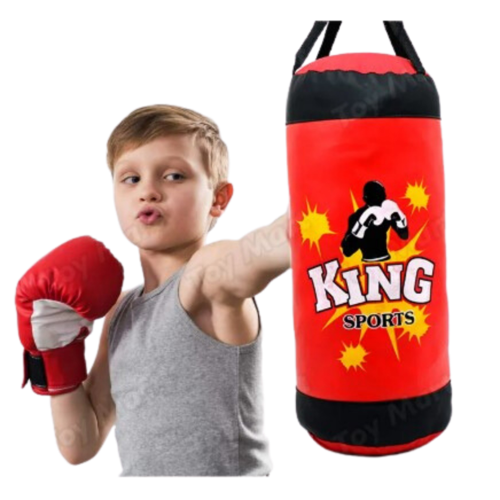 KidzMania King's Boxing XL Sand Bag with Gloves Champion Punching Bag High Quality Big Size Toy