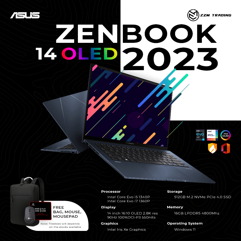 Asus Zenbook I P I P Xe Graphic K Hz Gb Lpddr Gb Ssd Zzm