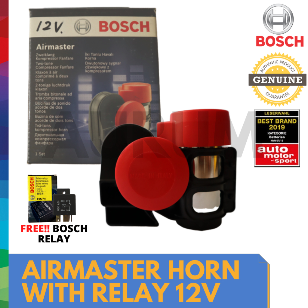 Bosch Airmaster Horn with relay 12V made in italy Shopee Philippines