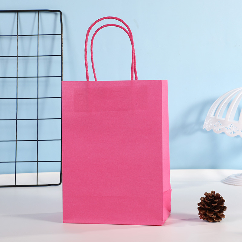 Colored Kraft Paper Bags For Takeout Packaging Handheld Paper Bags