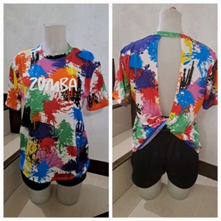 Barley】Zumba Women's Sports T-shirt Shory Style T-shirt Top zumba
