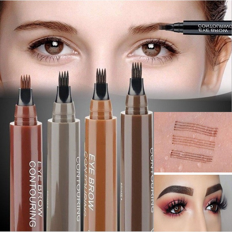 Eyebrow Pencil 4 Tip Liquid Brow Tattoo Pen Makeup Eyebrows Waterproof ...