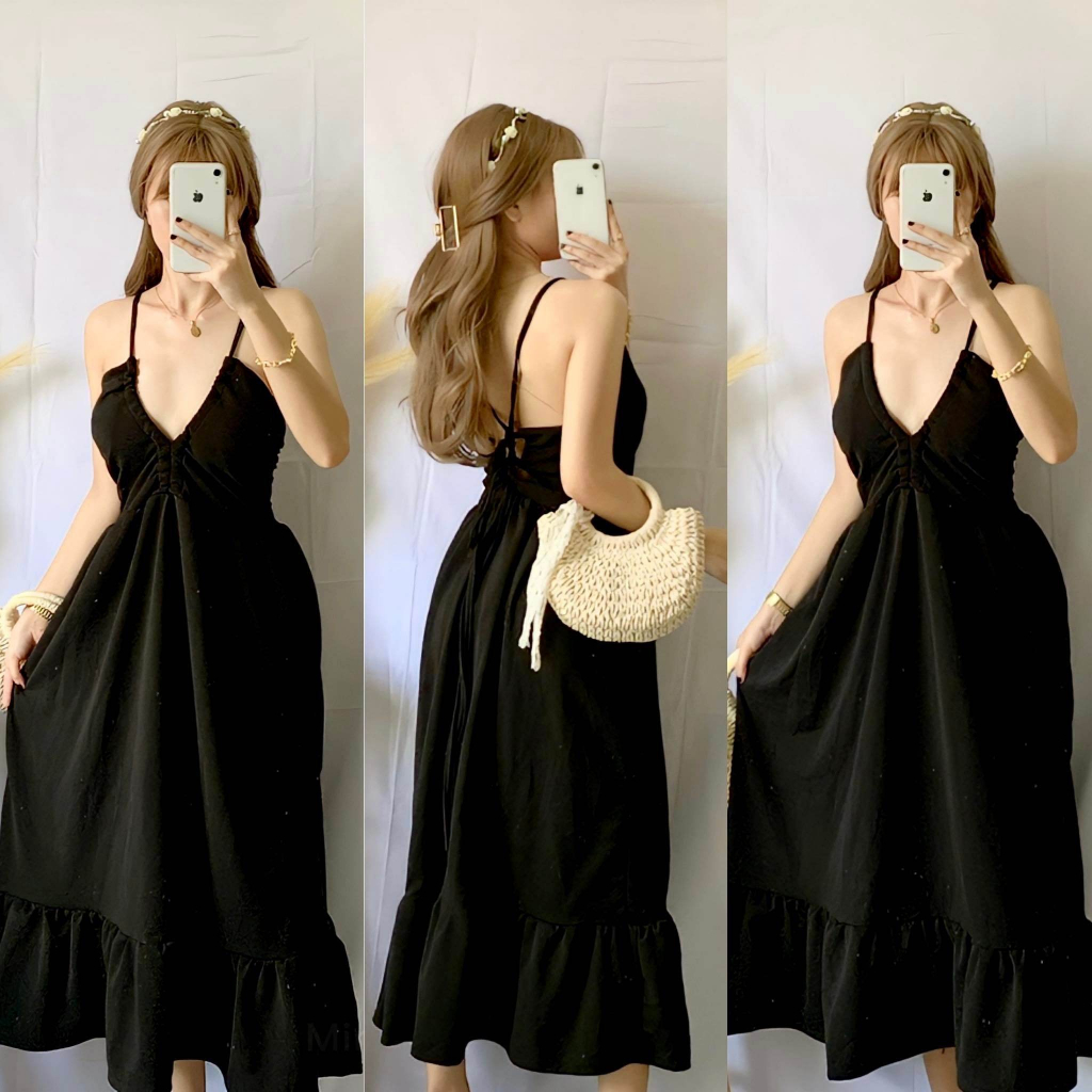 Diana Dress in Black Crepe