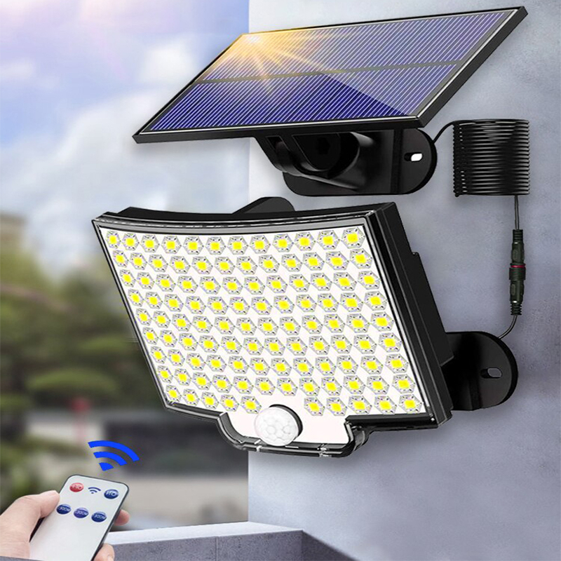 Ultra Bright 106 LED Outdoor Solar Light Motion Sensor Garden Wall ...