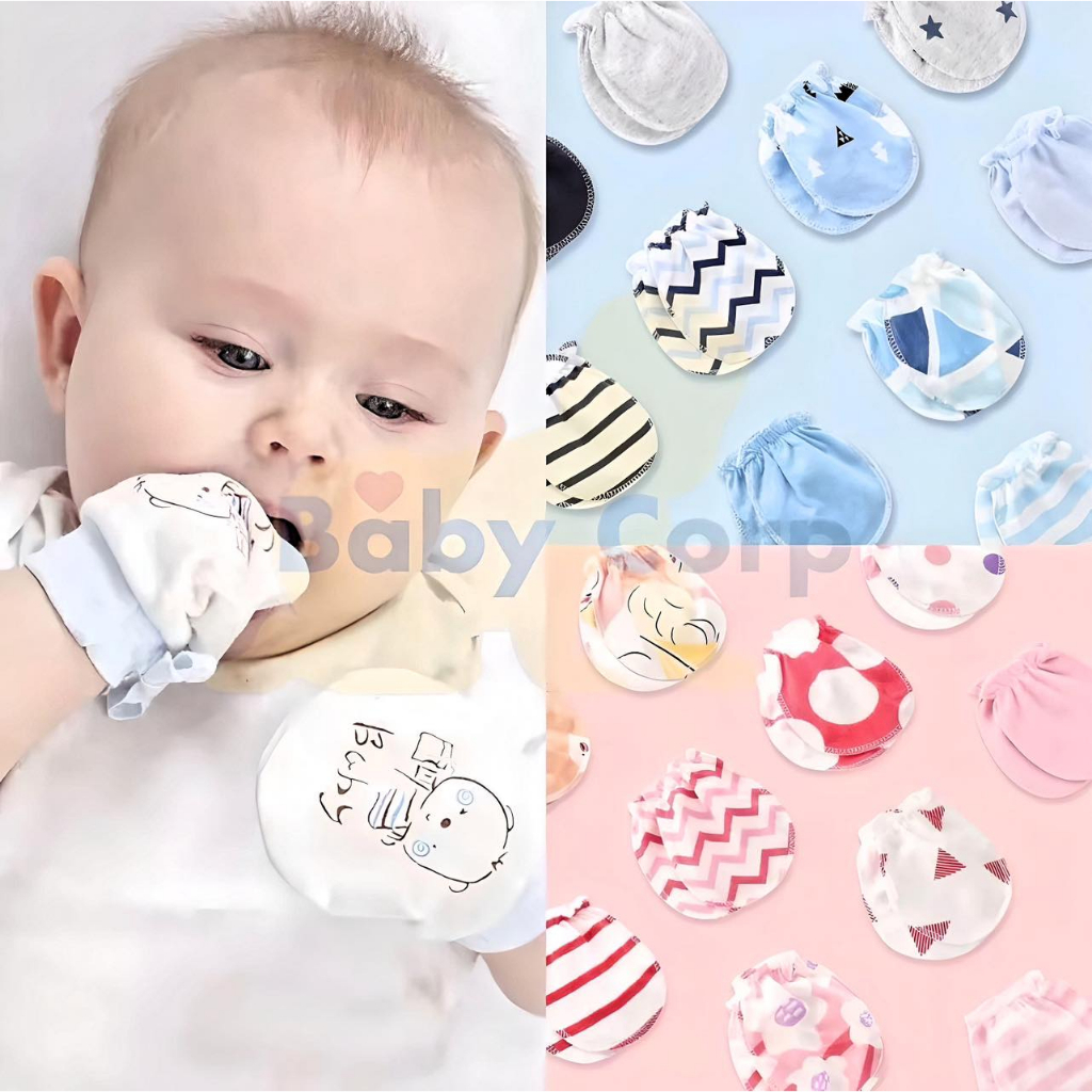 Baby Cotton Mitten Hand Glove Anti Scratch Mittens | Shopee Philippines