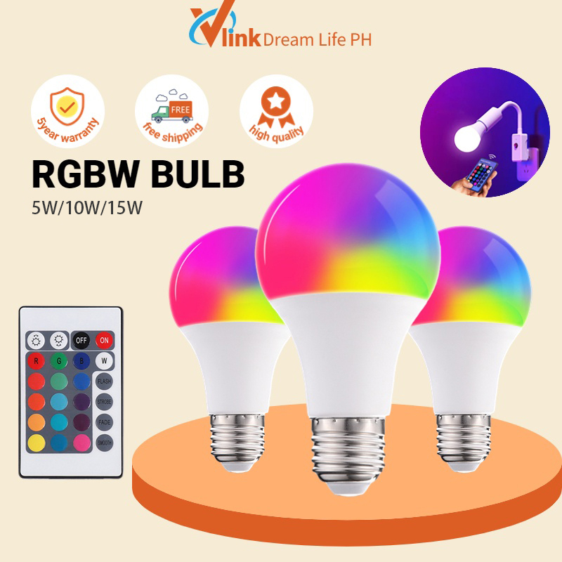 E27 RGBW Led Light Bulb Smart Bulb RGB Light LED Color Changing ...