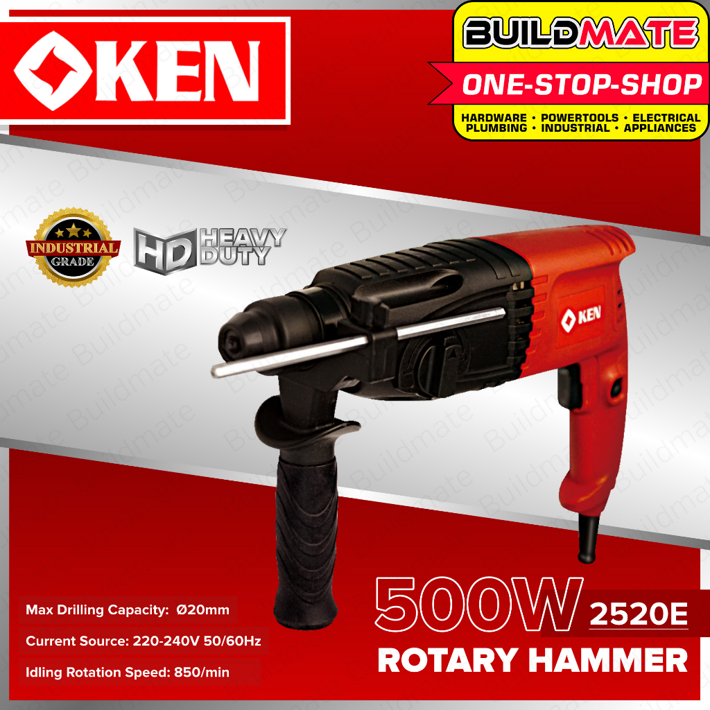 BUILDMATE 500W Ken Industrial Heavy Duty Rotary Hammer Drill Breaker