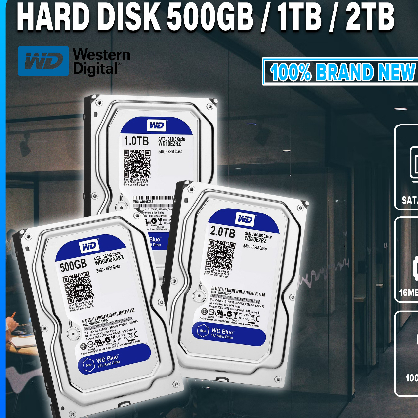 Western Digital Hard Disk 500gb / 1tb / 2tb/ 4tb Hdd 3.5 / 2.5 64mb ...