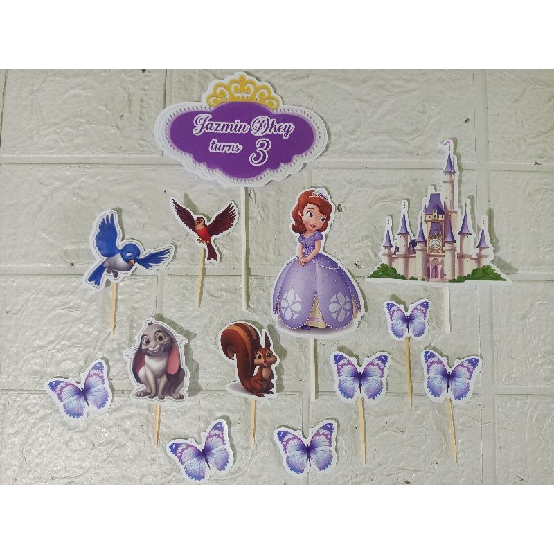 (Marie'shop)Sofia The first theme D3 Cake topper | Shopee Philippines