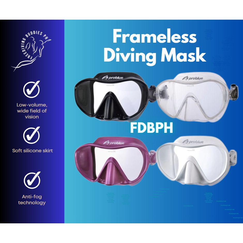 Frameless Low Volume AntiFog Diving Mask Freediving Scubadiving