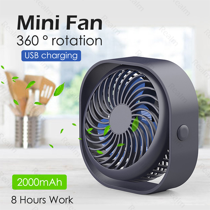 Electric Fan Rechargeable Mini Fan 360 °Rotation Office USB Fan Low ...