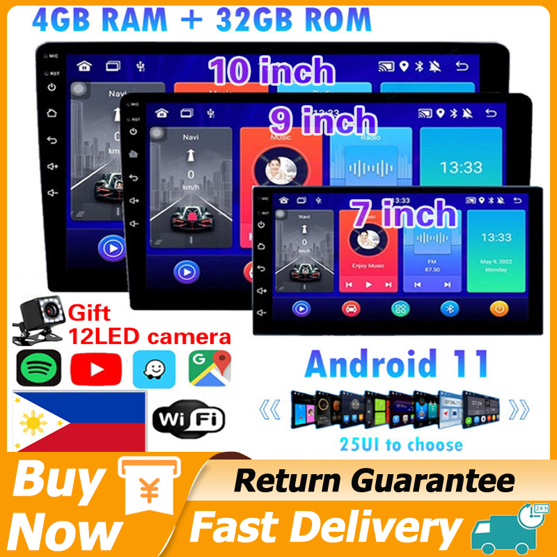 Android Player 7/9/10Inch IPS SCREEN Android 11 Car Stereo Radio Touch