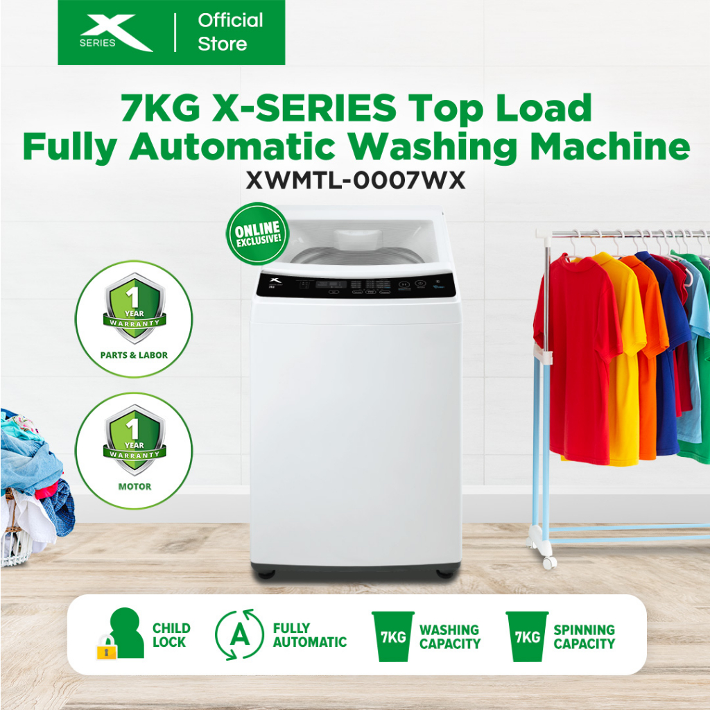 XSERIES 7KG Top Load Fully Automatic Washing Machine with Spin Dry