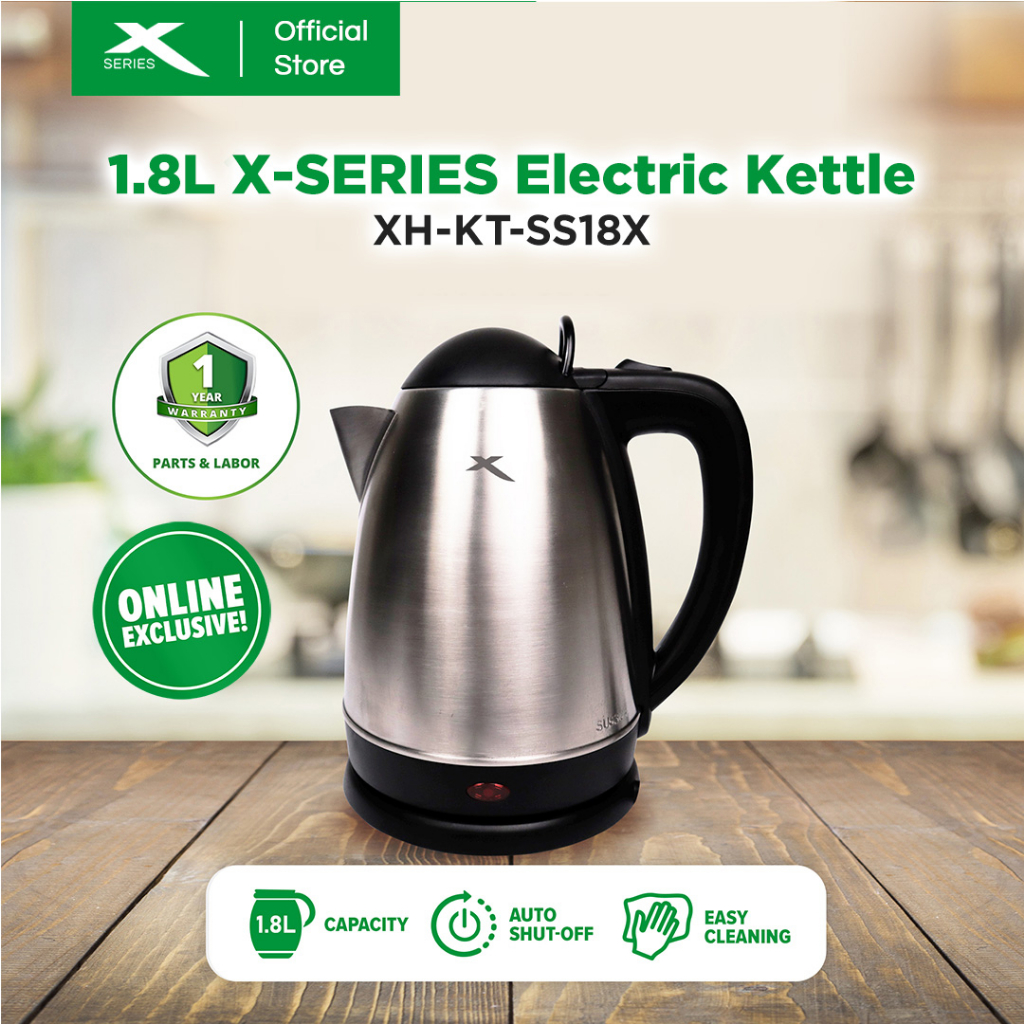 XSERIES 1.8L Stainless Steel Electric Kettle Cordless with Automatic