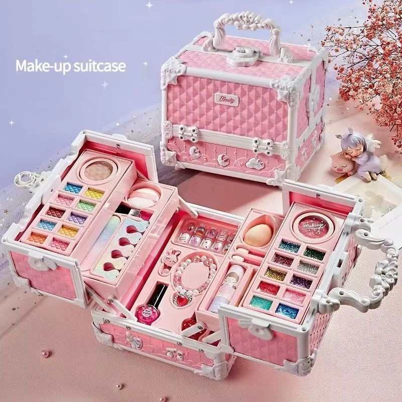 32PCS Kids Makeup Toys Girls Real Makeup Kit Washable Nontoxic Makeup