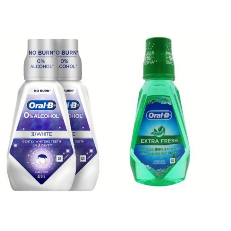 Oral-B Extra Fresh & 3D White Mouthwash 473ml | Shopee Philippines