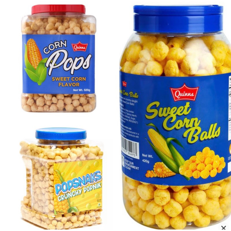 Quinns Corn Pops Sweet Corn Flavor ( 420g / 520g) & Popsnaks Crunchy
