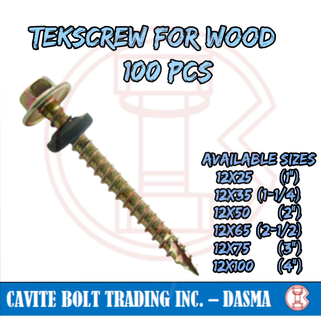 TEKSCREW (100PCS/PACK) FOR WOOD | Shopee Philippines