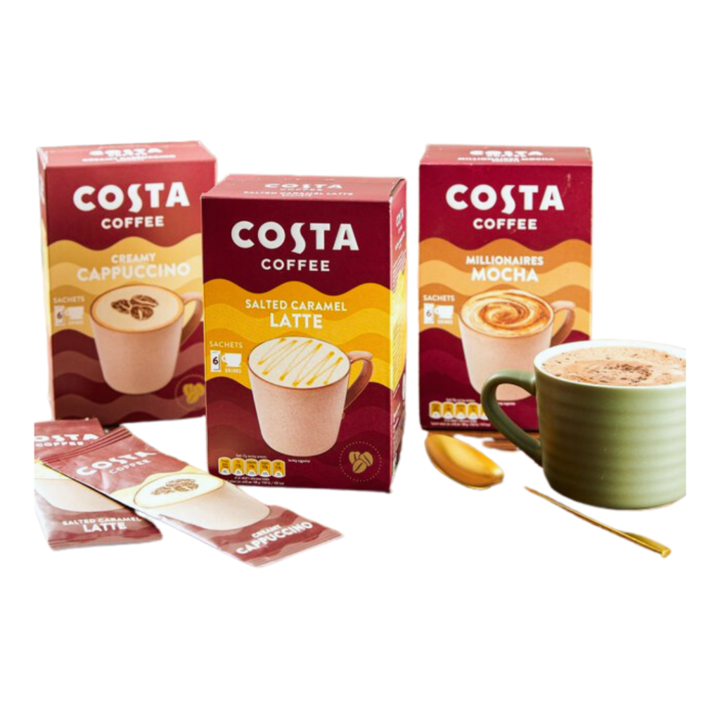 COSTA Instant Coffee - 6 sachets per box (Cappuccino, Salted Caramel ...